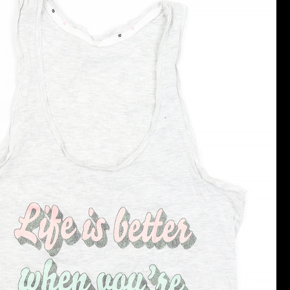 George Womens Grey   Basic Tank Size 8  - Life's Better When Dreaming