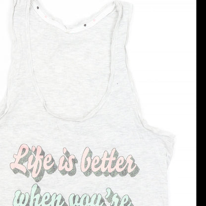 George Womens Grey   Basic Tank Size 8  - Life's Better When Dreaming