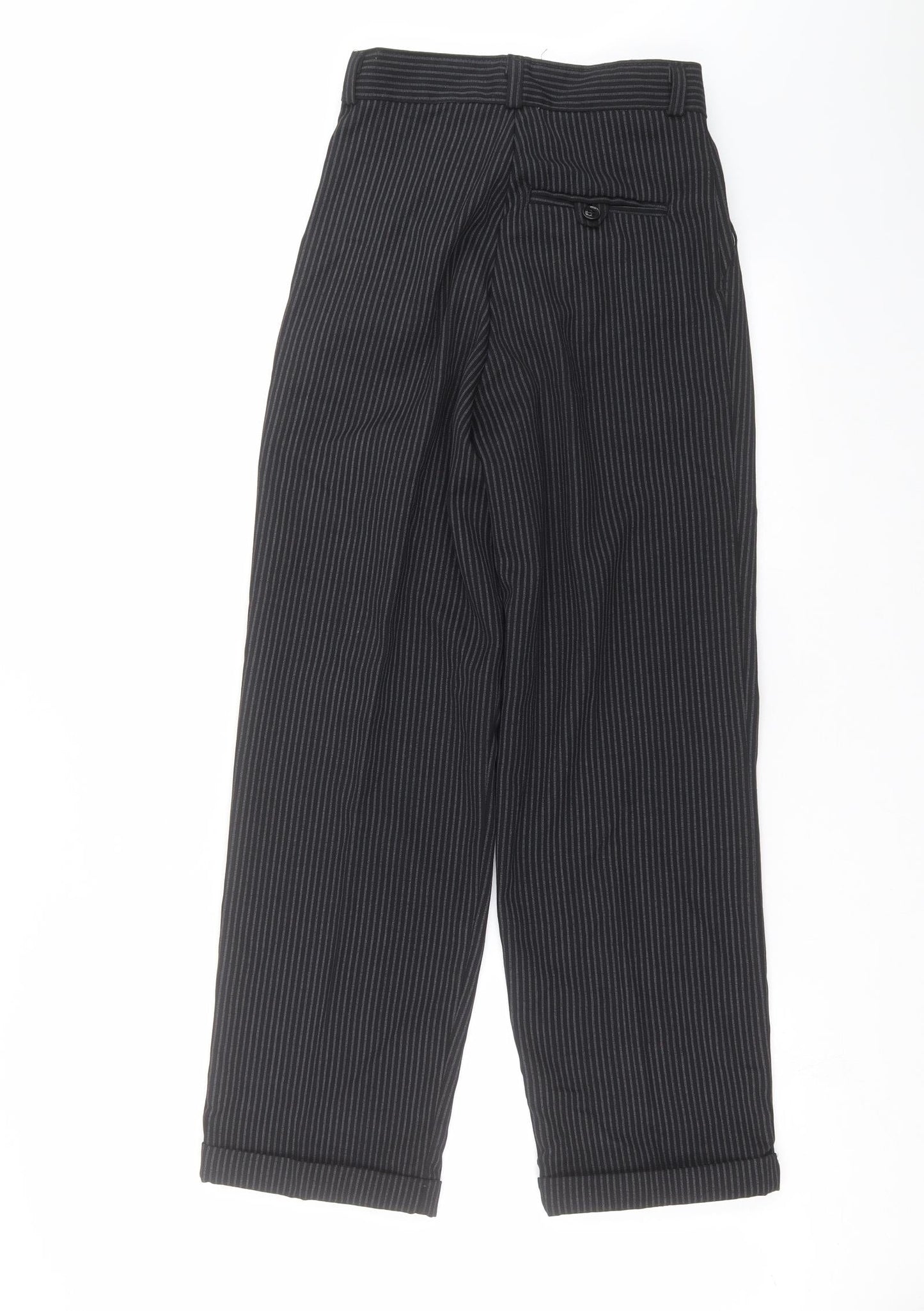Preworn Boys Black Striped  Dress Pants Trousers Size 10 Years