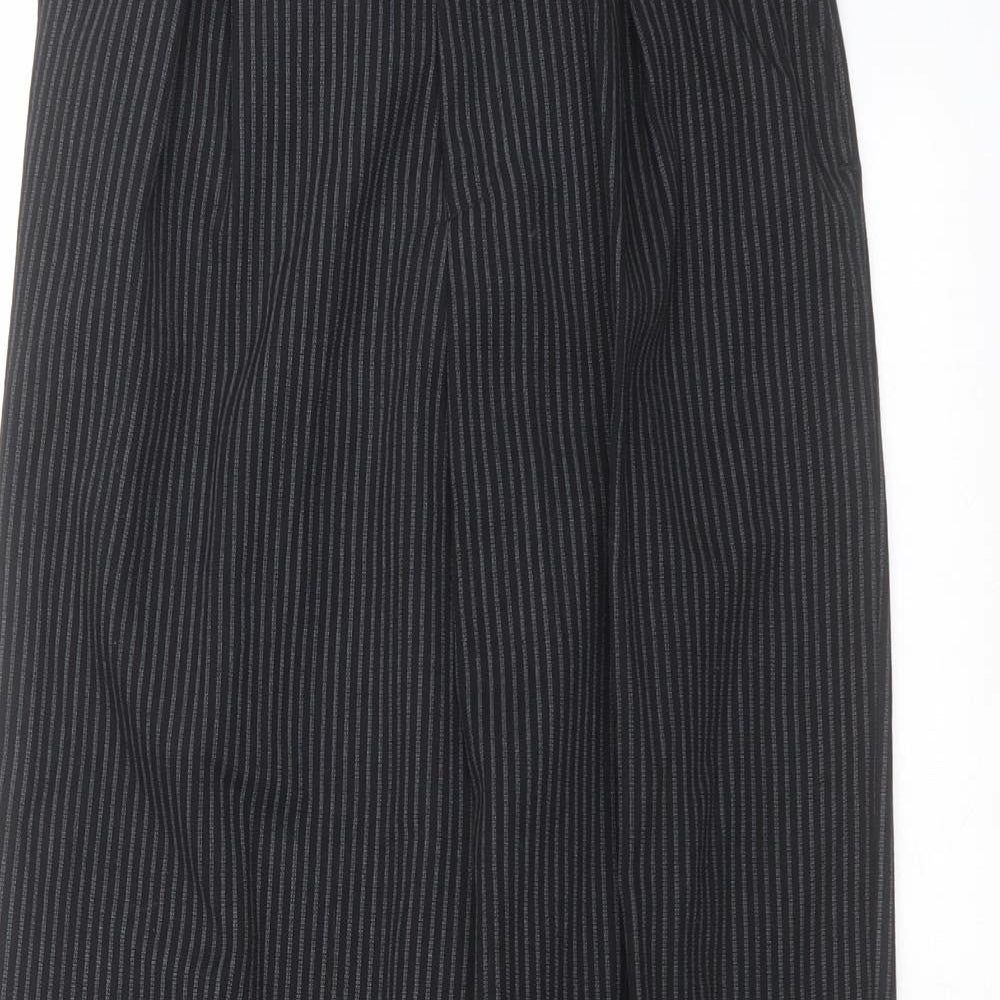 Preworn Boys Black Striped  Dress Pants Trousers Size 10 Years