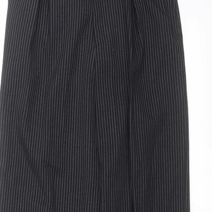 Preworn Boys Black Striped  Dress Pants Trousers Size 10 Years