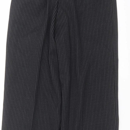 Preworn Boys Black Striped  Dress Pants Trousers Size 10 Years