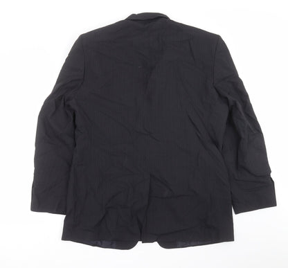 F&F Mens Black Striped  Jacket Suit Jacket Size 42