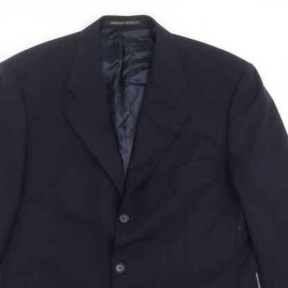 Mens UK Size 40 Marks and Spencer Regular Blue Suit Jacket