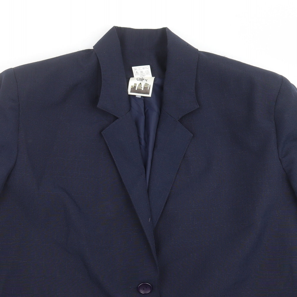 Citilites Womens Blue   Jacket Suit Jacket Size 18