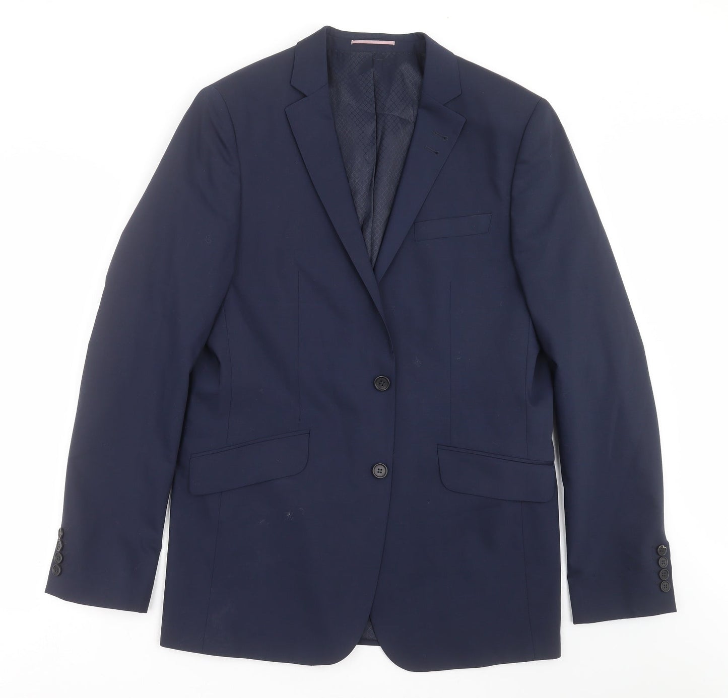 Mens UK Size 42 River Island Regular Blue Suit Jacket