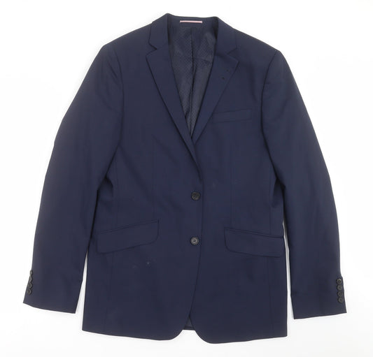 Mens UK Size 42 River Island Regular Blue Suit Jacket
