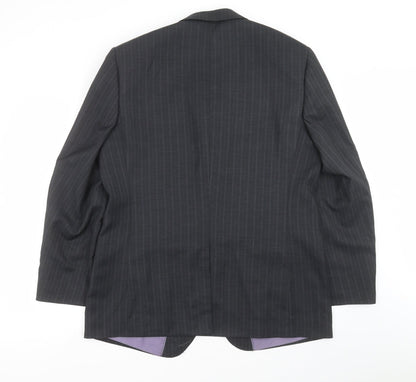 George Mens Grey Striped  Jacket Suit Jacket Size 42