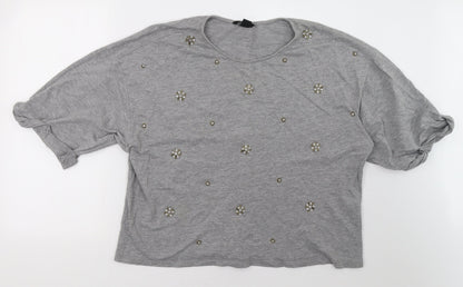 H&M Womens Grey   Pullover Sweatshirt Size L