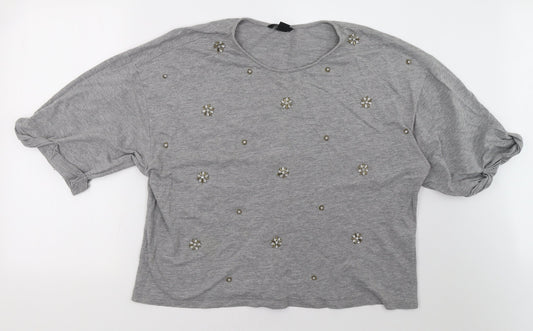 H&M Womens Grey   Pullover Sweatshirt Size L