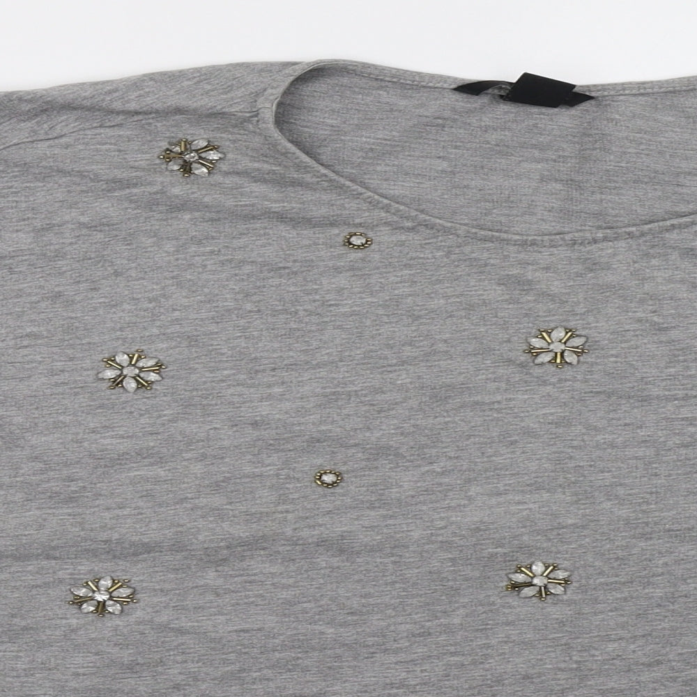 H&M Womens Grey   Pullover Sweatshirt Size L