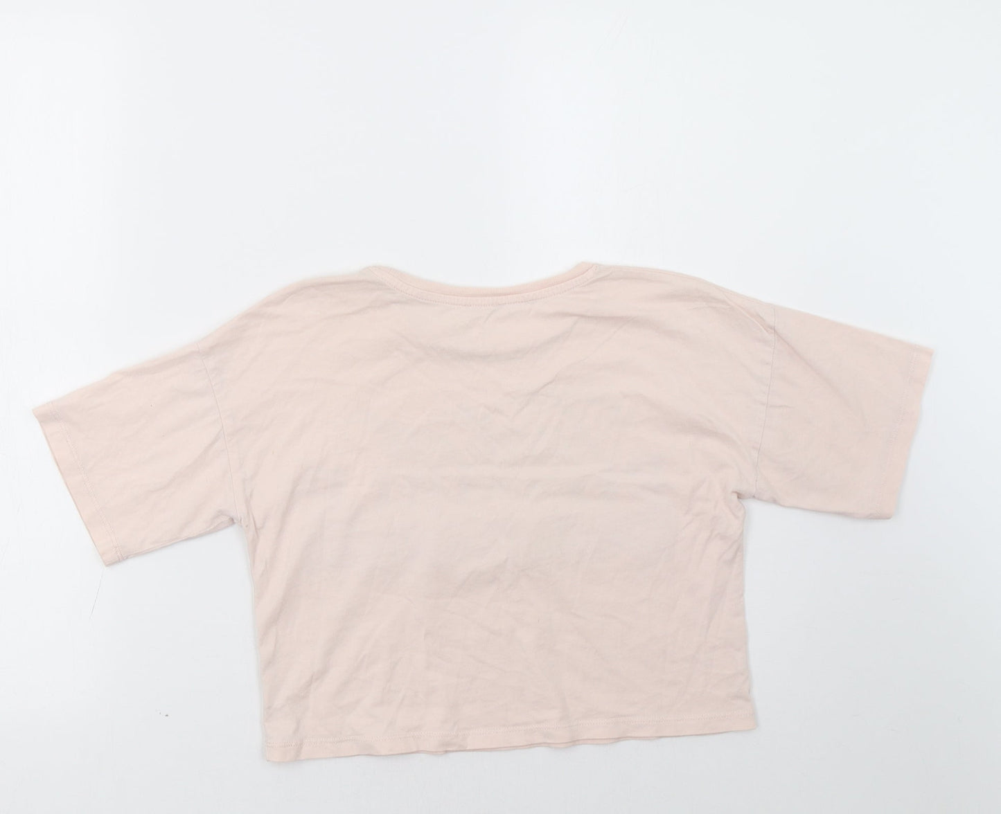 River Island Girls Pink   Cropped T-Shirt Size 9-10 Years