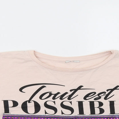 River Island Girls Pink   Cropped T-Shirt Size 9-10 Years
