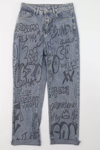 SheIn Womens Blue  Denim Mom Jeans Size S L30 in