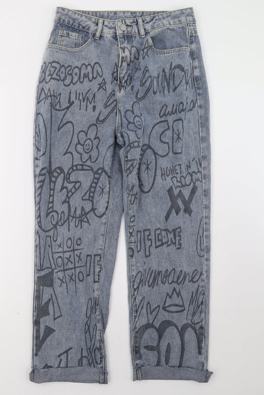 SheIn Womens Blue  Denim Mom Jeans Size S L30 in