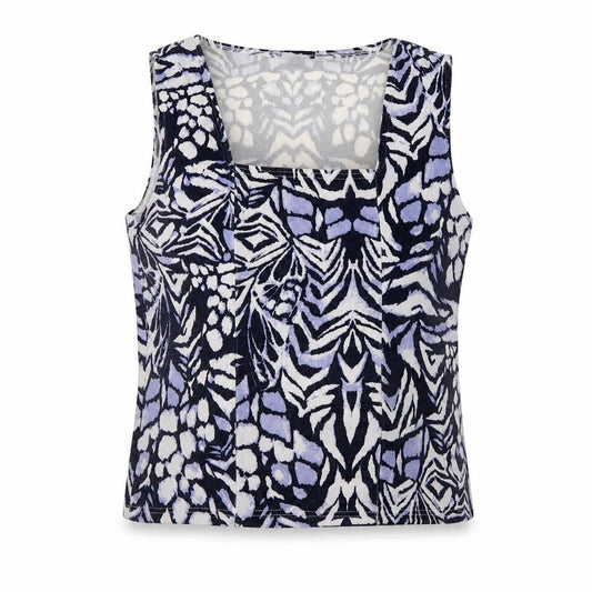 Front view of Reflections women’s blue basic tank, size 2XL