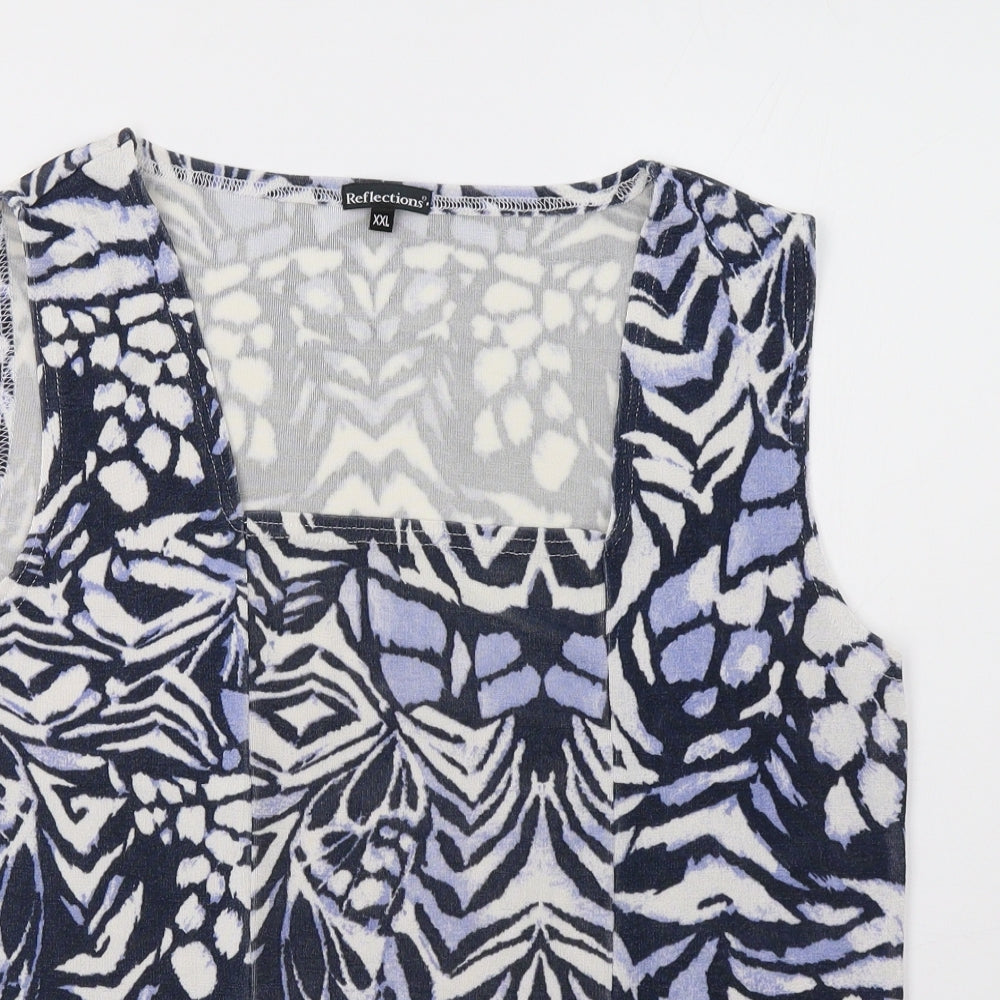 Womens UK Size 2XL Reflections Blue Basic Tank