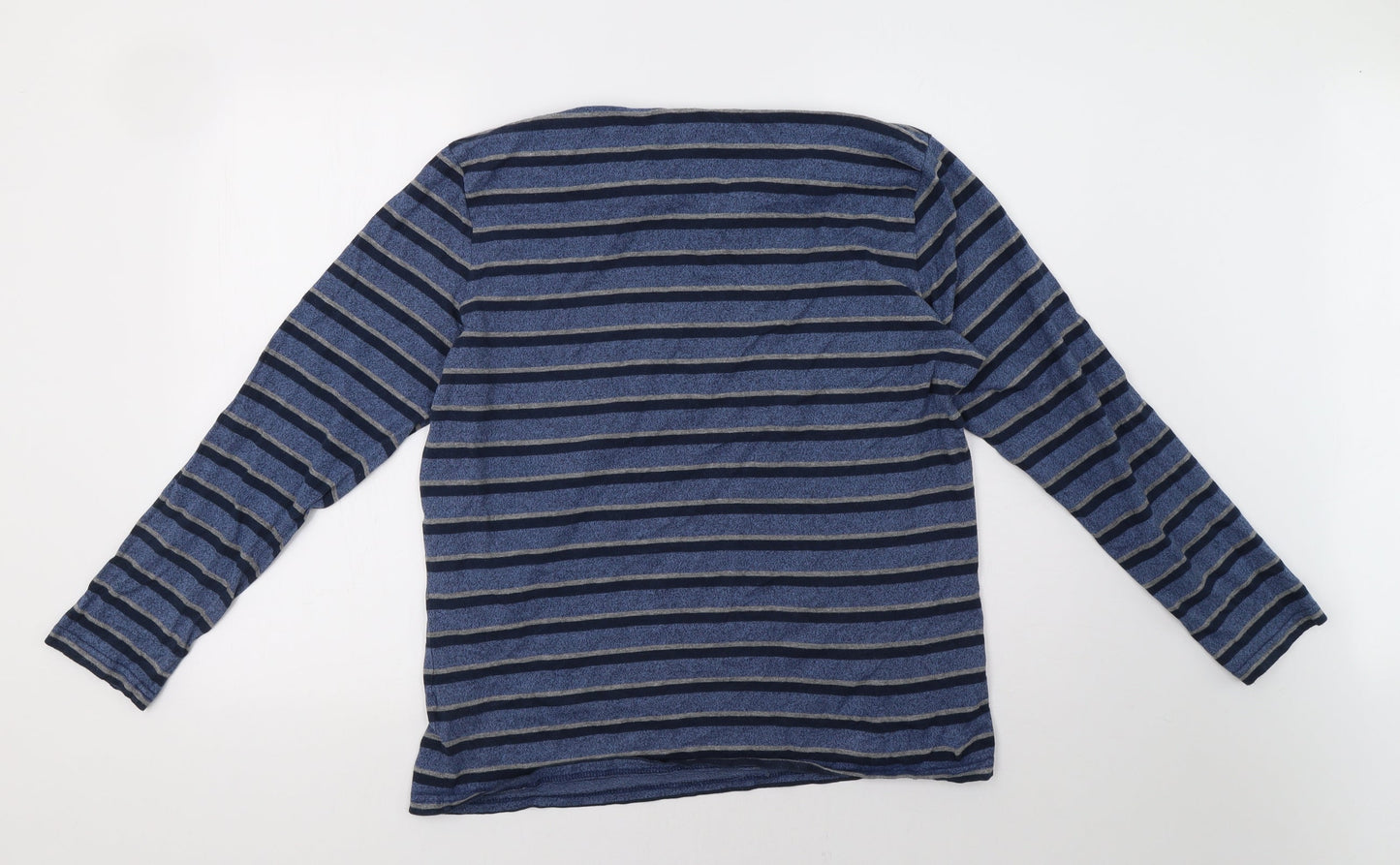 F&F Mens Blue Striped  Pullover Sweatshirt Size L