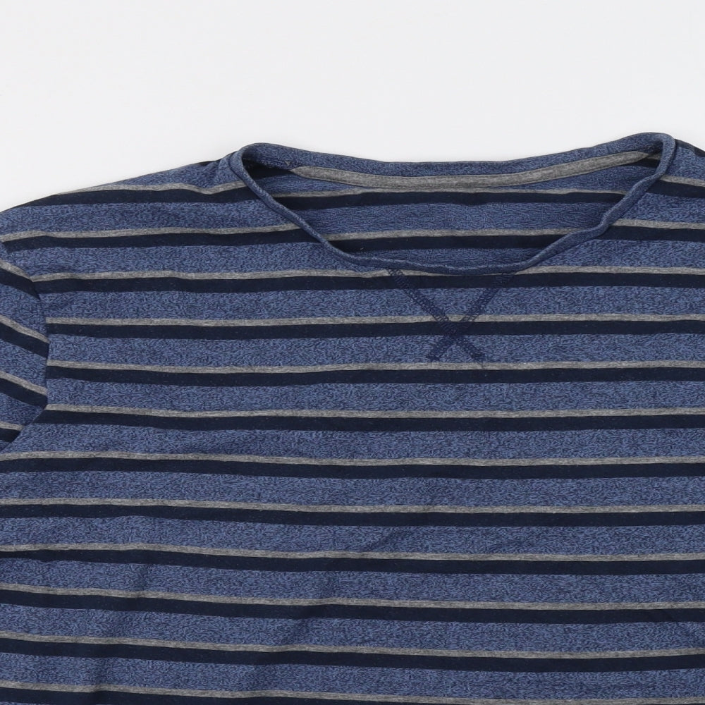 F&F Mens Blue Striped  Pullover Sweatshirt Size L