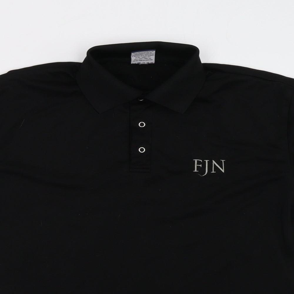 Uneek Mens Black    Polo Size L