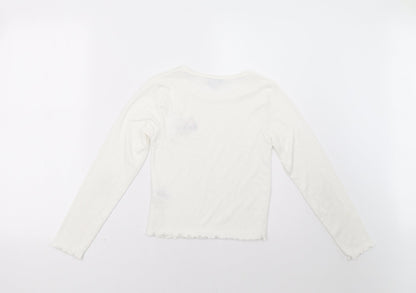 Primark Girls White   Pullover Sweatshirt Size 11 Years