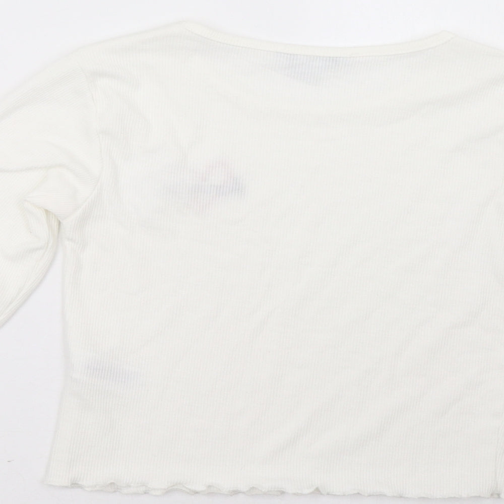 Primark Girls White   Pullover Sweatshirt Size 11 Years
