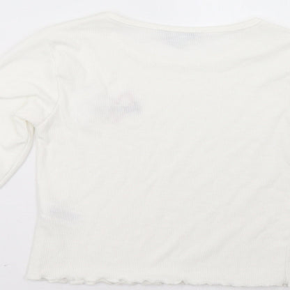 Primark Girls White   Pullover Sweatshirt Size 11 Years