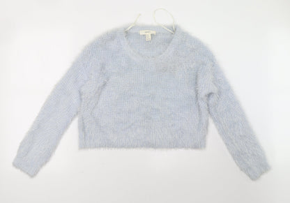 Womens UK Size M FOREVER 21 Blue Pullover Sweatshirt