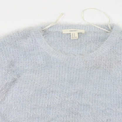 Womens UK Size M FOREVER 21 Blue Pullover Sweatshirt