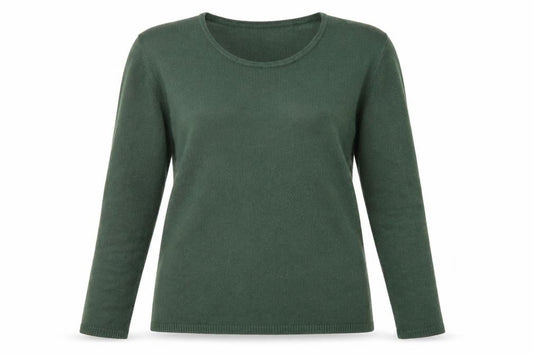 Front view of Authentic women’s green jumper, size UK 14