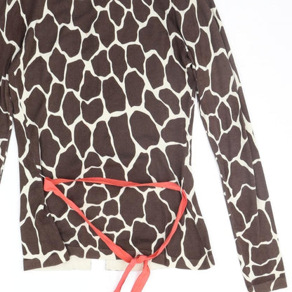 Kaliko Womens Brown Geometric  Cardigan Jumper Size 8