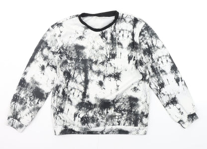SheIn Girls White Geometric  Pullover Jumper Size 12-13 Years