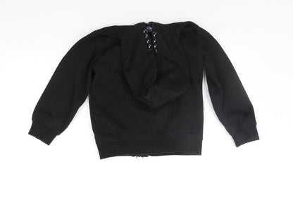 Matalan Girls Black   Full Zip Hoodie Size 6 Years