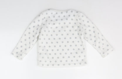 Primark Girls White Polka Dot  Top Pyjama Top Size 3-4 Years  - PENGUIN
