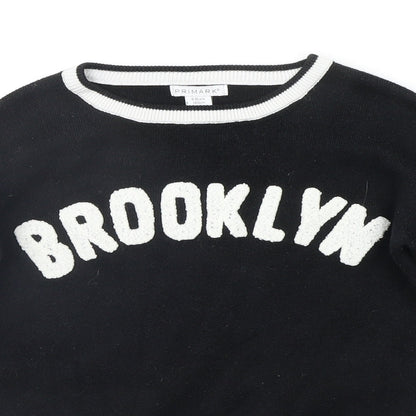 Close-up detail of Primark boys’ black jumper, size 9-10, years