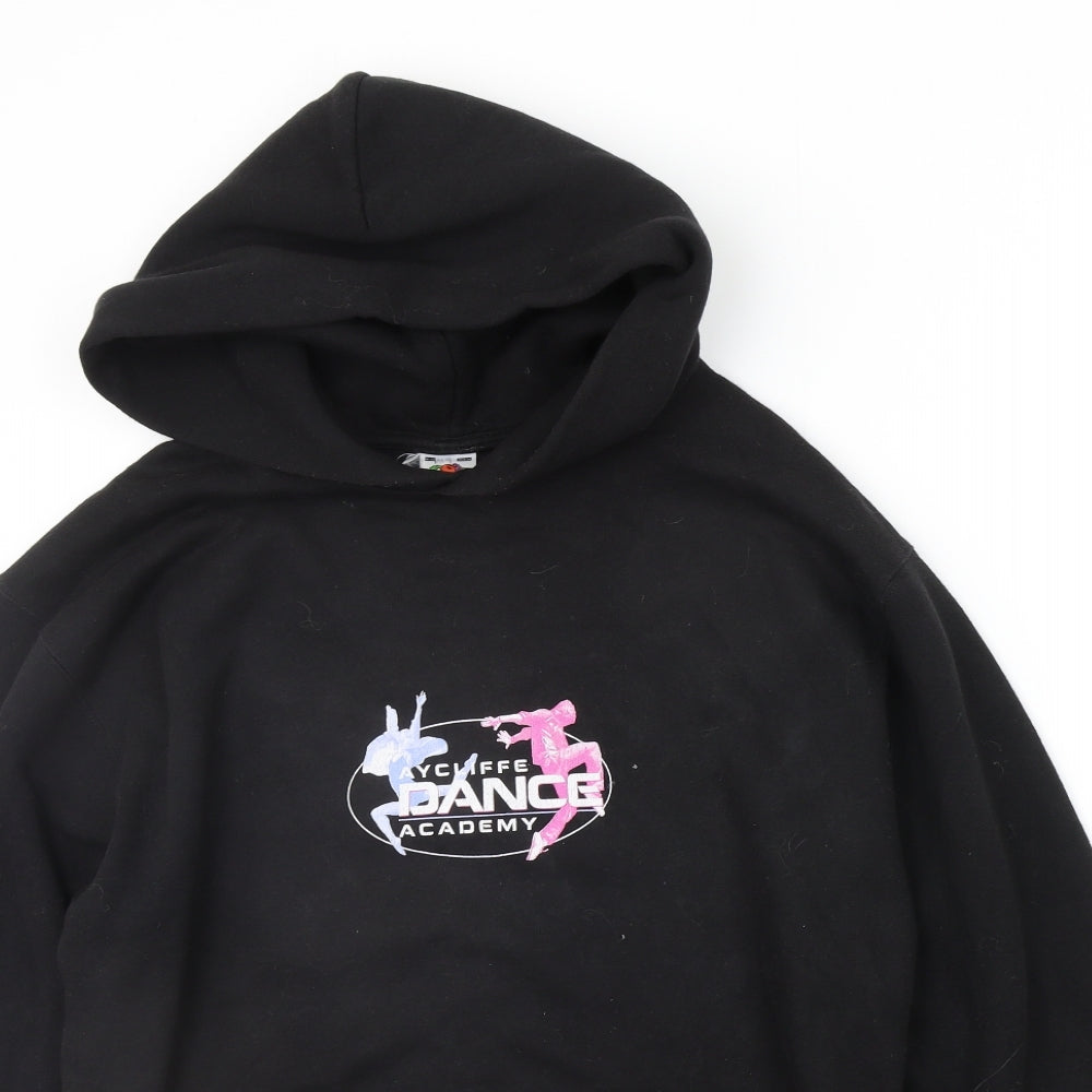 Fruit of the Loom Girls Black   Pullover Hoodie Size 14-15 Years