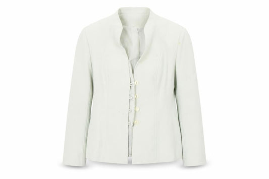 Front view of BHS women’s green jacket blazer, size UK 14