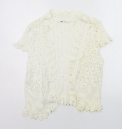 Womens UK Size L M&Co White Cardigan Jumper