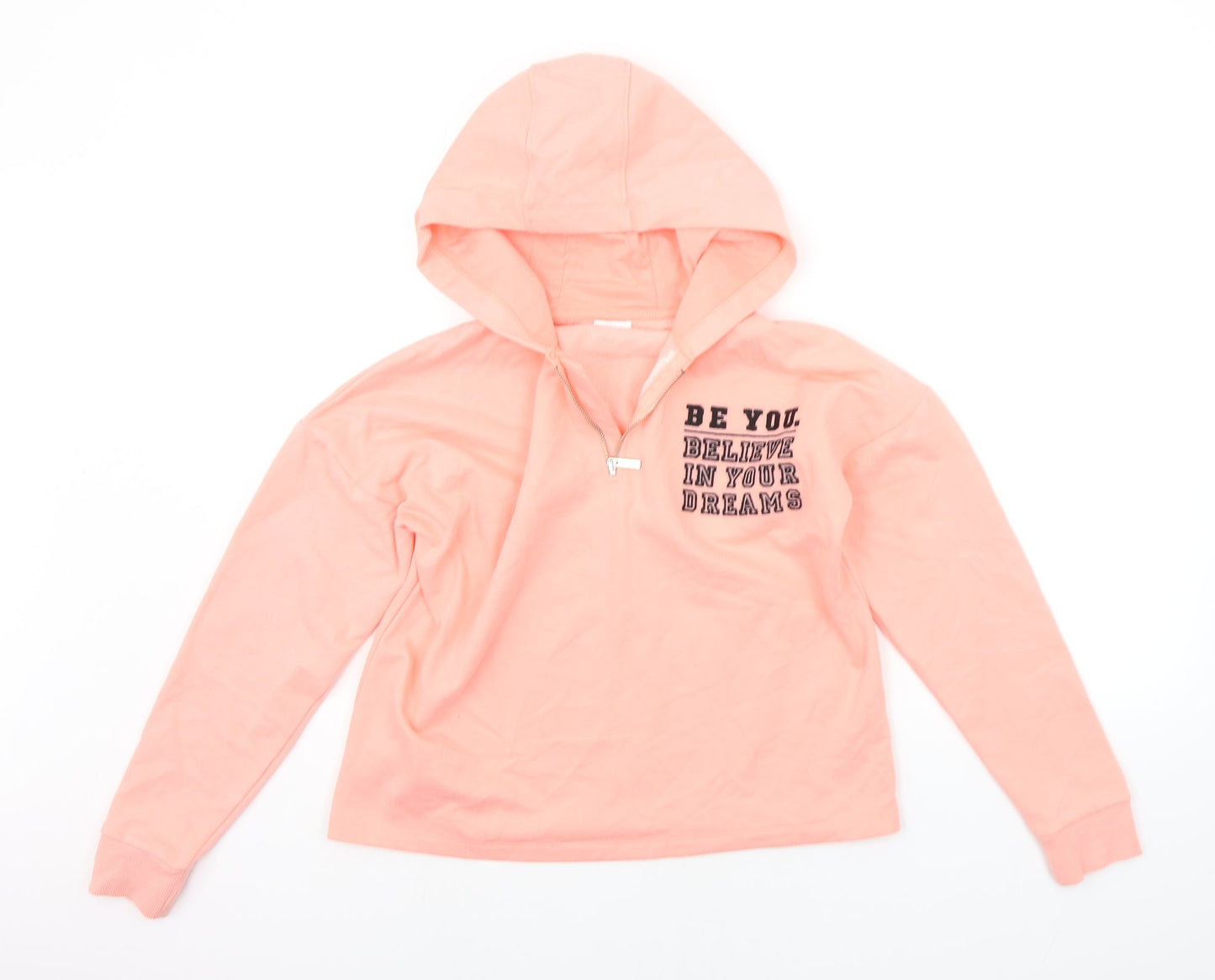 F&F Boys Orange   Henley Hoodie Size 12-13 Years