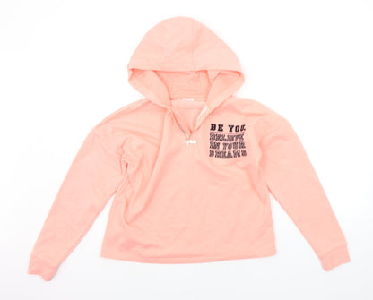 F&F Boys Orange   Henley Hoodie Size 12-13 Years