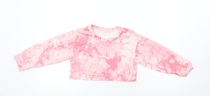 Preworn  Girls Pink   Pullover Jumper Size 7-8 Years