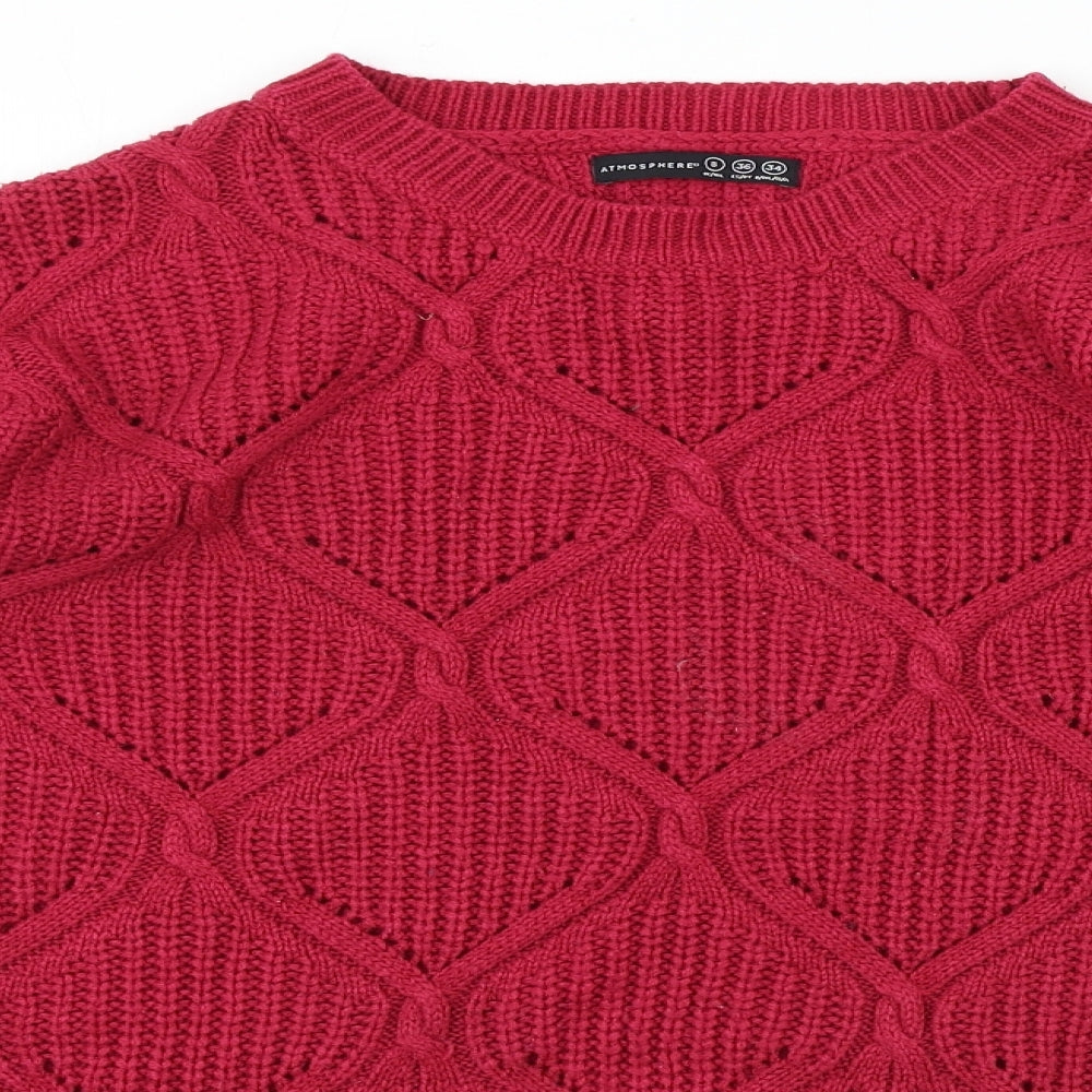 Womens UK Size 8 Atmosphere Pink Pullover Jumper