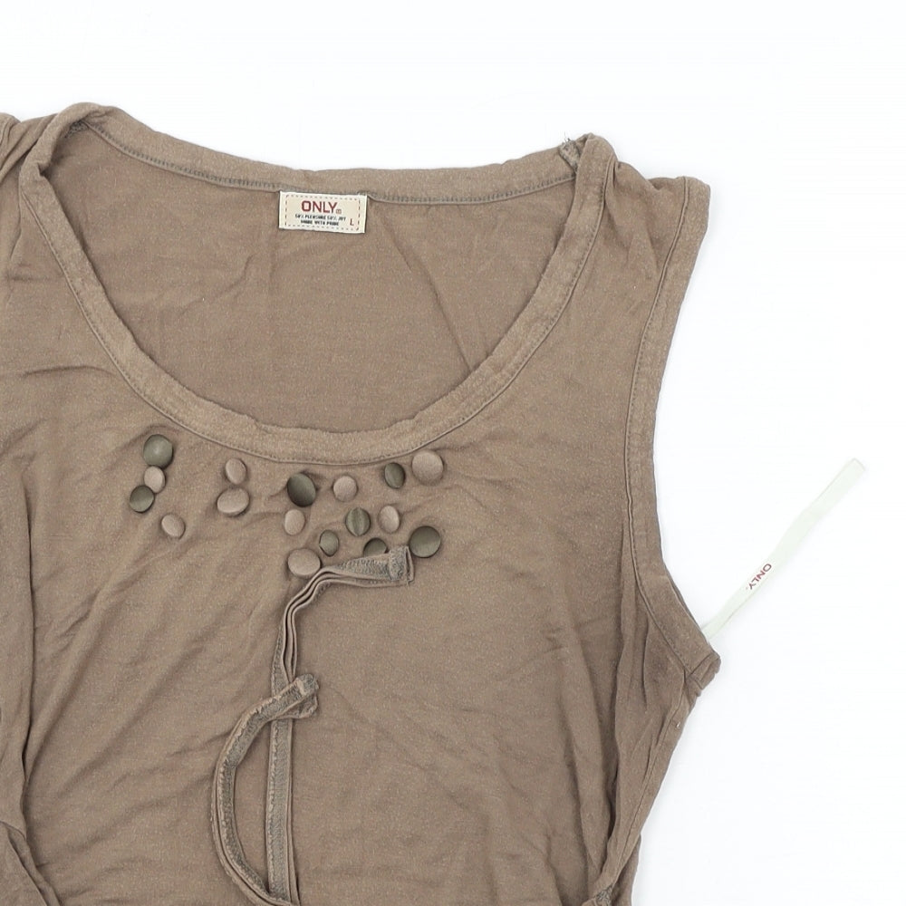 only  Womens Brown   Basic Tank Size L