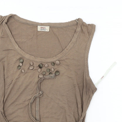 only  Womens Brown   Basic Tank Size L
