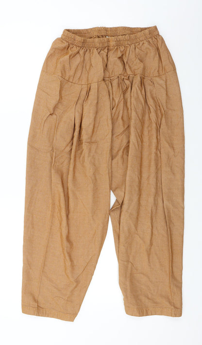 Womens UK Size L Preworn Regular Fit Sweatpants Brown Trousers