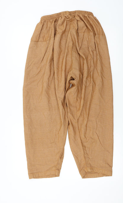 Womens UK Size L Preworn Regular Fit Sweatpants Brown Trousers