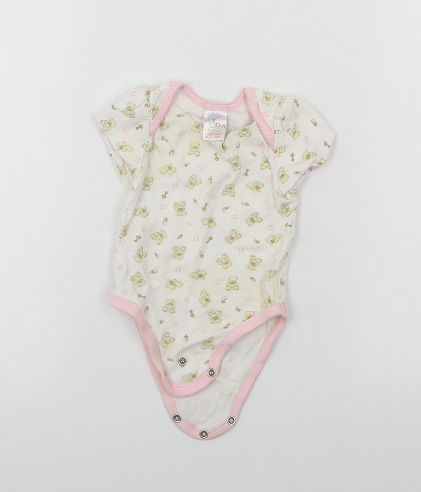 eddie&ella Girls White   Babygrow One-Piece Size 3-6 Months