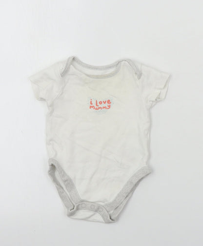 pep&co Girls White   Babygrow One-Piece Size 9-12 Months