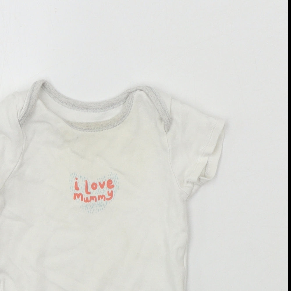 pep&co Girls White   Babygrow One-Piece Size 9-12 Months