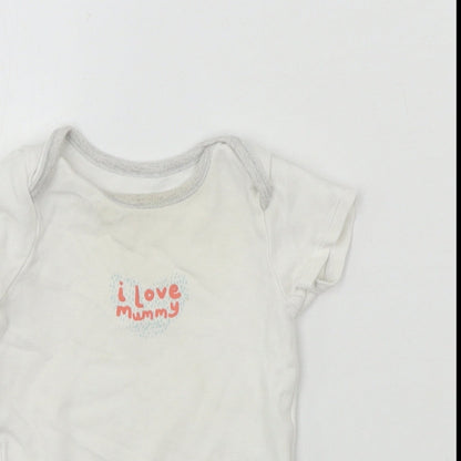 pep&co Girls White   Babygrow One-Piece Size 9-12 Months